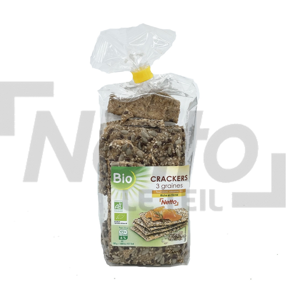 Crackers aux 3 graines Bio 200g - NETTO NETTO 3250392498450 : Netto Le Teil  – Supermarché & Drive