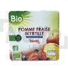 Compote en pots Bio sans sucres ajoutés pomme/fraise/myrtille x4 400g - NETTO