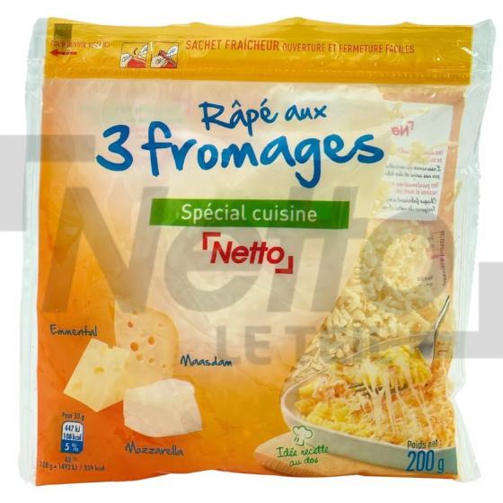 Râpé 3 fromages spécial cuisine 200g - NETTO