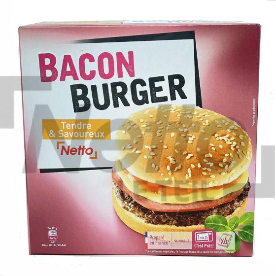 Bacon Burger tendre et savoureux x6 810g - NETTO