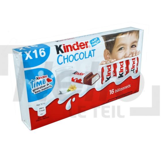 Barre de chocolat fourré au lait x16 200g  - KINDER