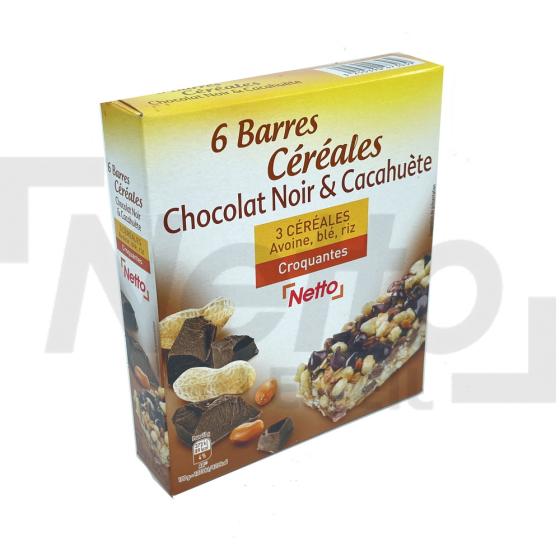 Barres aux céréales aux cacahuètes et morceaux de chocolat noir 125g - NETTO