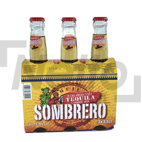 Bière aromatisée tequila 5,9% vol x3 bouteilles 99cl - SOMBRERO
