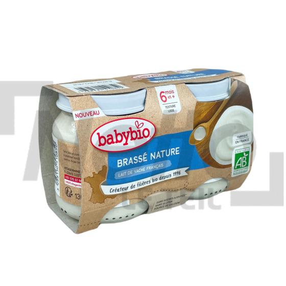 Brassé nature Bio au lait de vache français dès 6 mois x2 pots 260g - BABYBIO