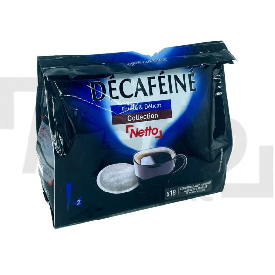 Café décaféiné fruité et délicat x18 dosettes 125g - NETTO