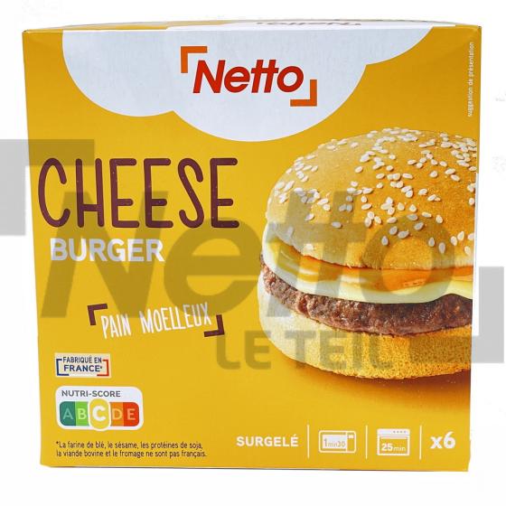 Cheeseburgers pain moelleux x6 750g - NETTO