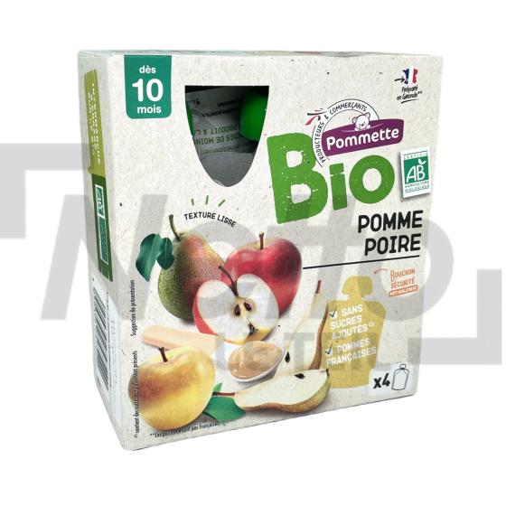 Compote à boire pomme/poire Bio dès 10 mois x4 360g - POMMETTE