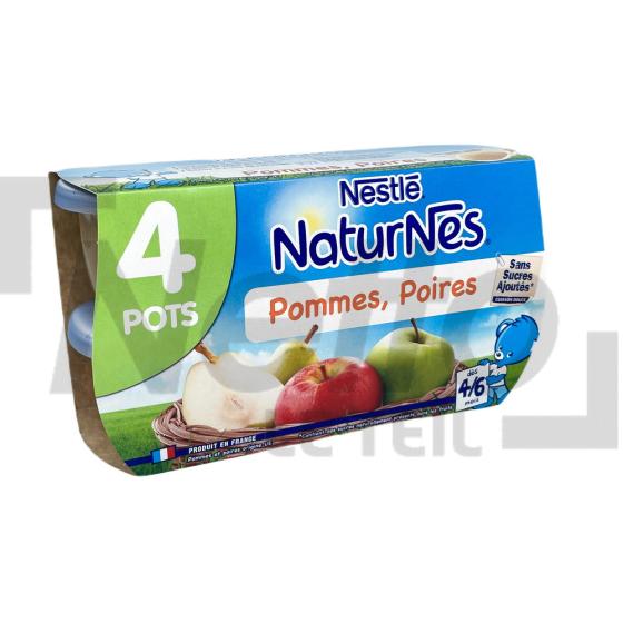 Compotes pommes/poires sans sucres ajoutés dès 4/6 mois x4 pots 520g - NATURNES