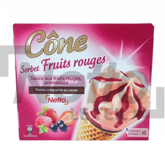 Cône sorbet fruits rouges x6 423g - NETTO