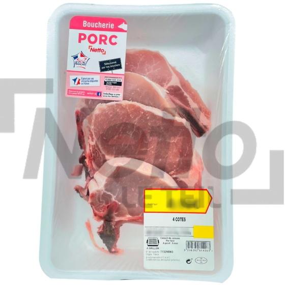 Côtes de porc x4 600g - NETTO