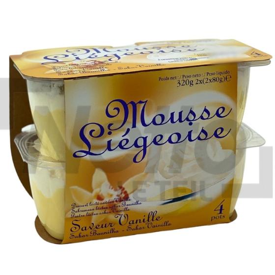 Crème liégoise saveur vanille 4x80g - NOVANDIE