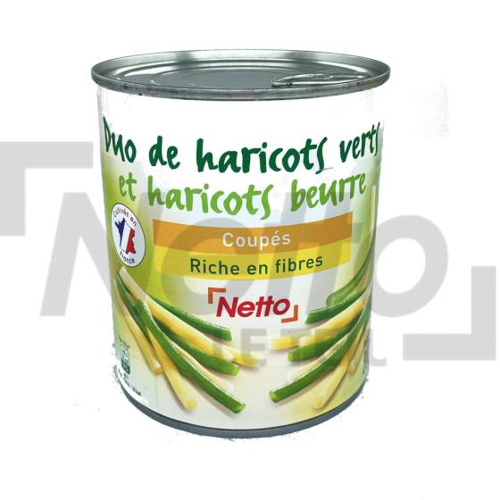 Duo de haricots verts et haricots au beurre coupés 455g - NETTO