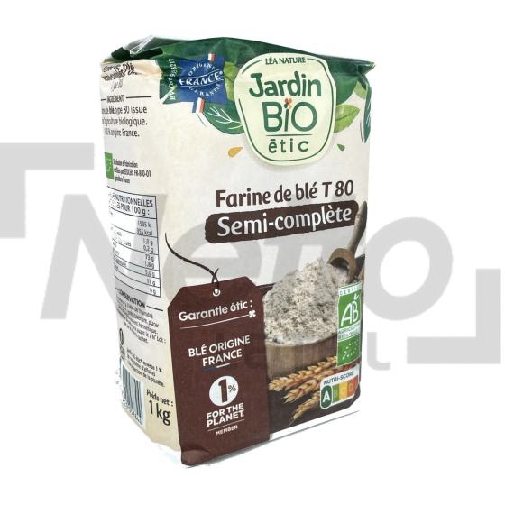 Farine de blé T80 semi-complète Bio 1kg - JARDIN BIO