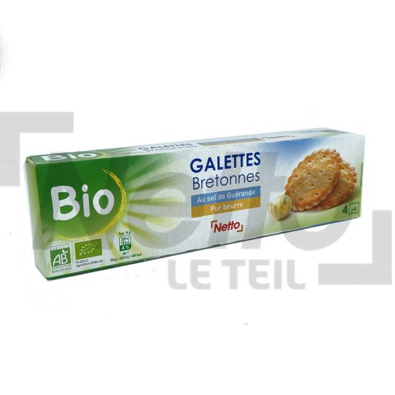 Galettes à la Bretonne Bio au sel de Guérande pur beurre x4 sachets de 4 biscuits 130g - NETTO
