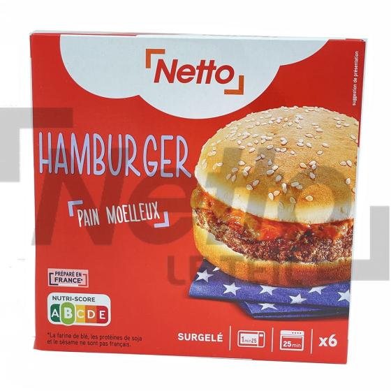 Hamburger pain moelleux x6 720g - NETTO