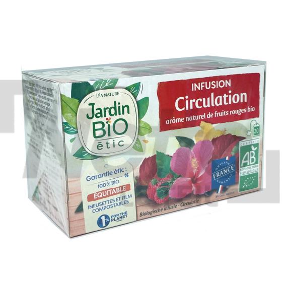 Infusion circulation Bio aux arômes naturels de fruits rouges x20 sachets 30g - JARDIN BIO