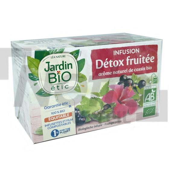 Infusion détox fruitée Bio aux arômes naturels de cassis x20 sachets 30g - JARDIN BIO