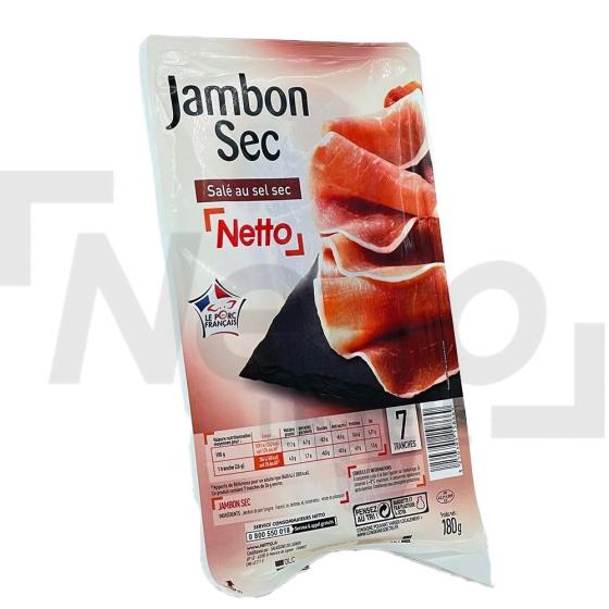 Jambon sec salé au sel sec 7 tranches 180g - NETTO