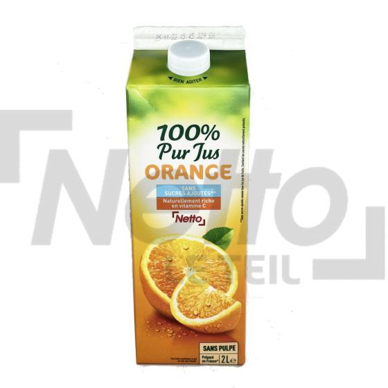 Jus d'orange sans pulpe et sans sucres ajoutés 2L - NETTO