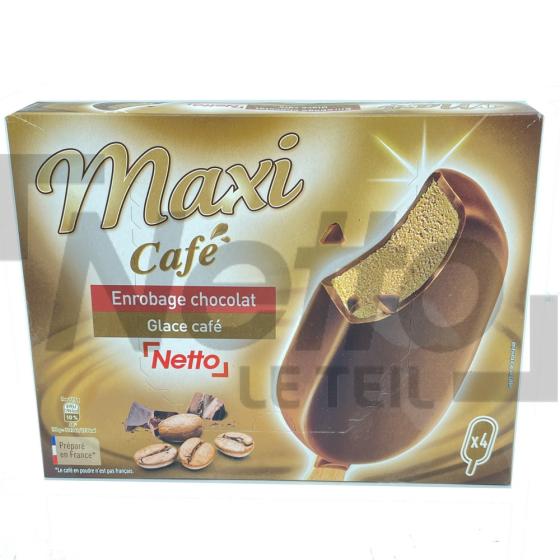 Maxi café glace saveur café enrobage chocolat x4 287g - NETTO