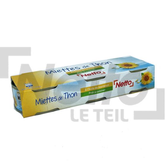 Miettes de thon à l'huile de tournesol x3 conserves 240g - NETTO