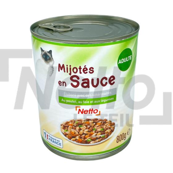 Mijotés en sauce au poulet/foie et aux légumes pour chat adulte 800g - NETTO