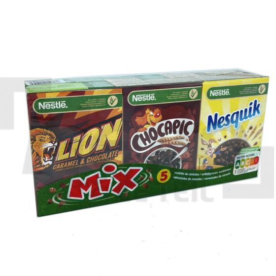 Mini céréales mix 5 variétés Lion/chocopic/cookie crisp/nesquik 190g - NESTLE