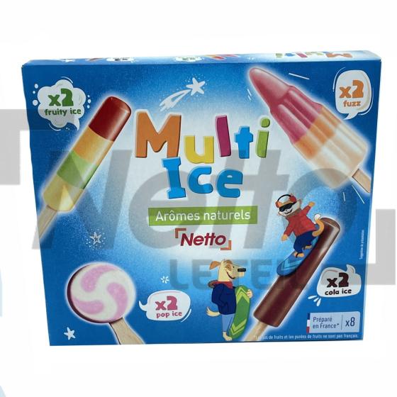 Multi-Ice glaces à l'eau aux fruits et cola x8 367,8g - NETTO