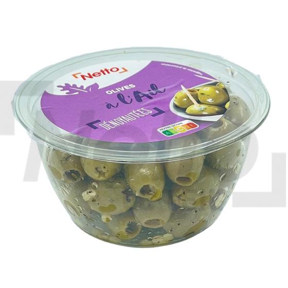 Olives vertes dénoyautées à l'ail 150g - NETTO