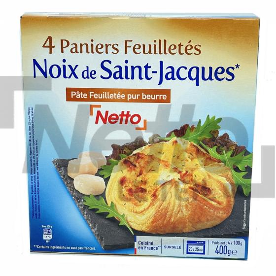 Paniers feuilletés noix de Saint-Jacques x4 400g - NETTO