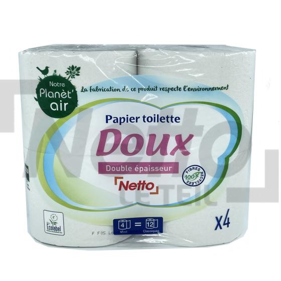 Papier toilette double épaisseur x4 rouleaux - NETTO