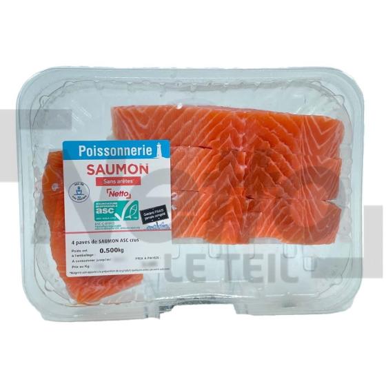 Pavés saumon ASC crus x4 500g - NETTO