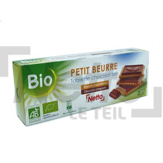Petit beurre avec tablette de chocolat au lait Bio x2 sachets de 6 biscuits 150g - NETTO