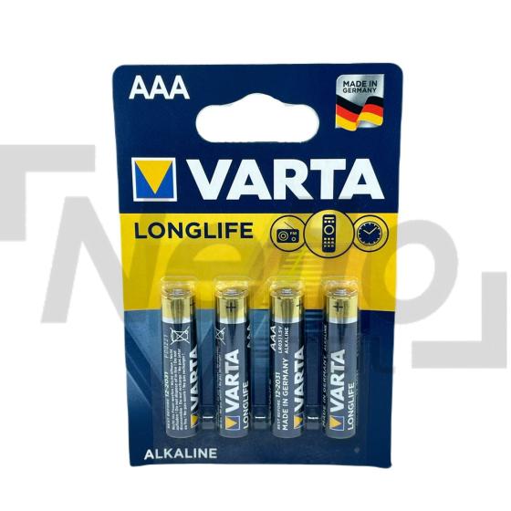 Piles longlife LR03 1,5V AAA x4 - VARTA