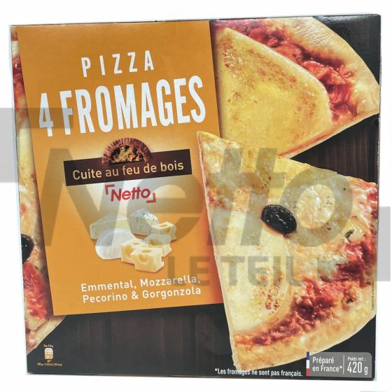 Pizza 4 fromages cuite au feu de bois 420g - NETTO