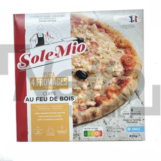 Pizza 4 fromages d'Italie cuite au feu de bois 410g - SOLE MIO