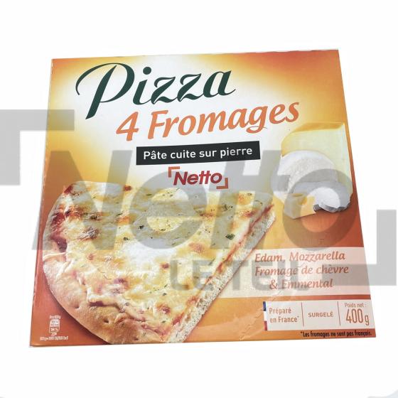 Pizza 4 fromages pâte cuite sur pierre 400g - NETTO