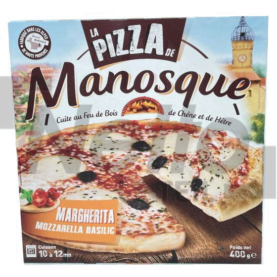 Pizza Margherita tomate mozzarella basilic 400g - MANOSQUE