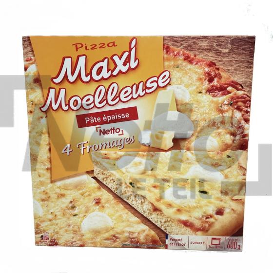 Pizza Maxi moelleuse 4 fromages pâte épaisse 600g - NETTO