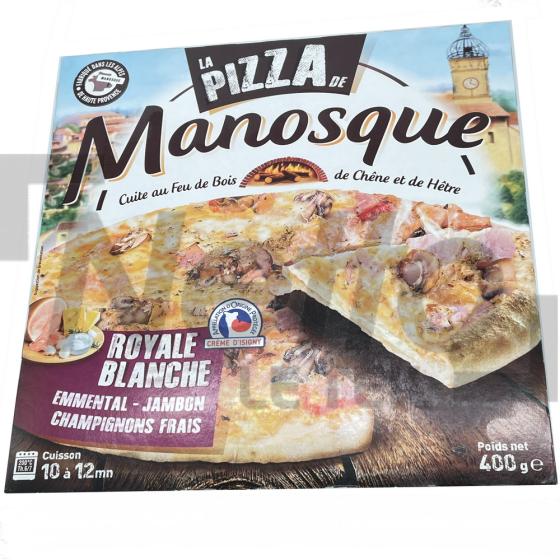 Pizza Royale blanche emmental jambon champignons 400g - MANOSQUE