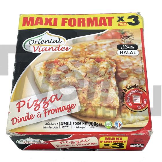 Pizza dinde et fromage Halal maxi format x3 300g - ORIENTAL