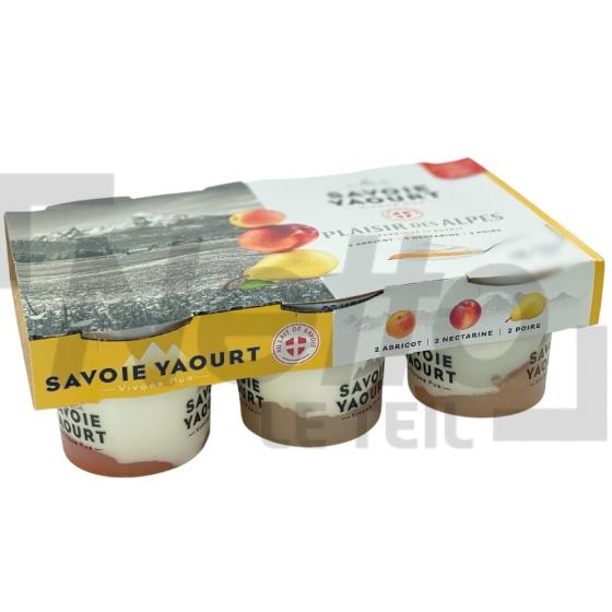 Plaisir des Alpes yaourt sucré sur lit de fruits jaune 6x125 g - SAVOIE YAOURT
