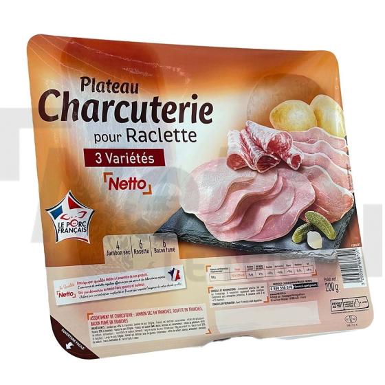 Plateau de charcuterie pour raclette 3 variétés 200g - NETTO