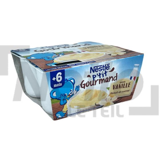P'tit gourmand à la vanille réduit en sucres dès 6 mois x4 pots 400g - NESTLE
