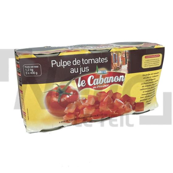 Pulpe de tomates au jus x3 conserves 1,2kg - LE CABANON