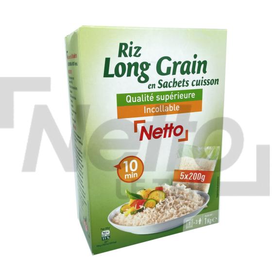 Riz long grain 10min incollable x5 sachets cuisson 1kg - NETTO