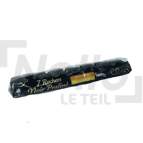 Rochers noir recouvert d'éclats de nougatine noisette fourré au praliné noisette x7 245g - NETTO