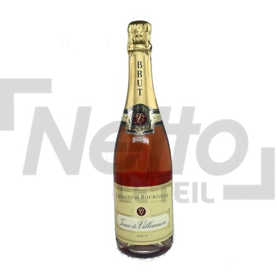 Rosé crémant de Bourgogne brut 12% vol 75cl - JEAN DE VILLENEUVE