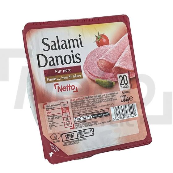 Salami Danois pur porc 20 tranches 200g - NETTO