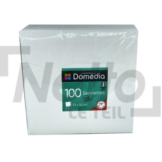 Serviette blanche x100 33x32cm - DOMEDIA